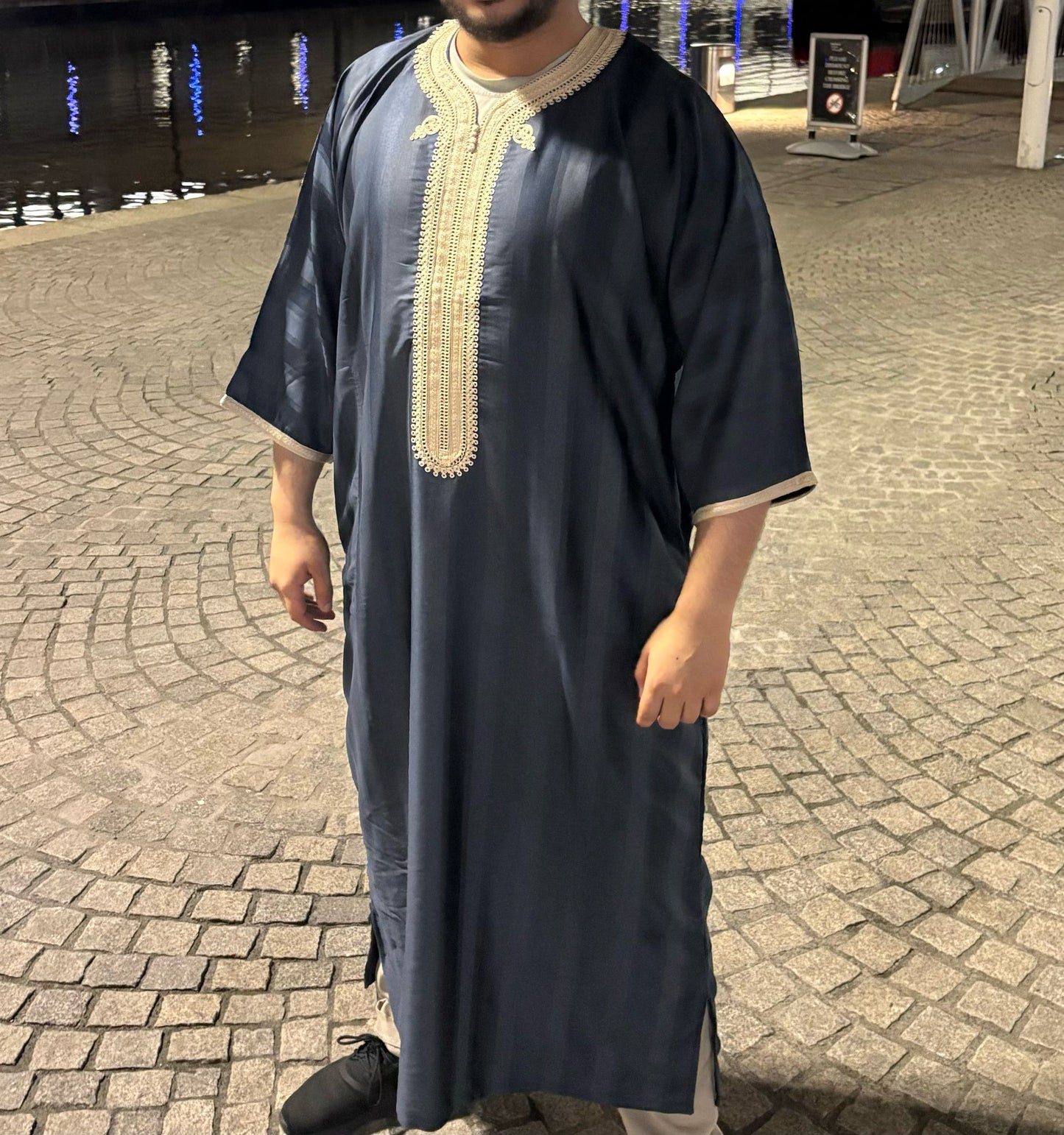 Navy with Gold Embroidery