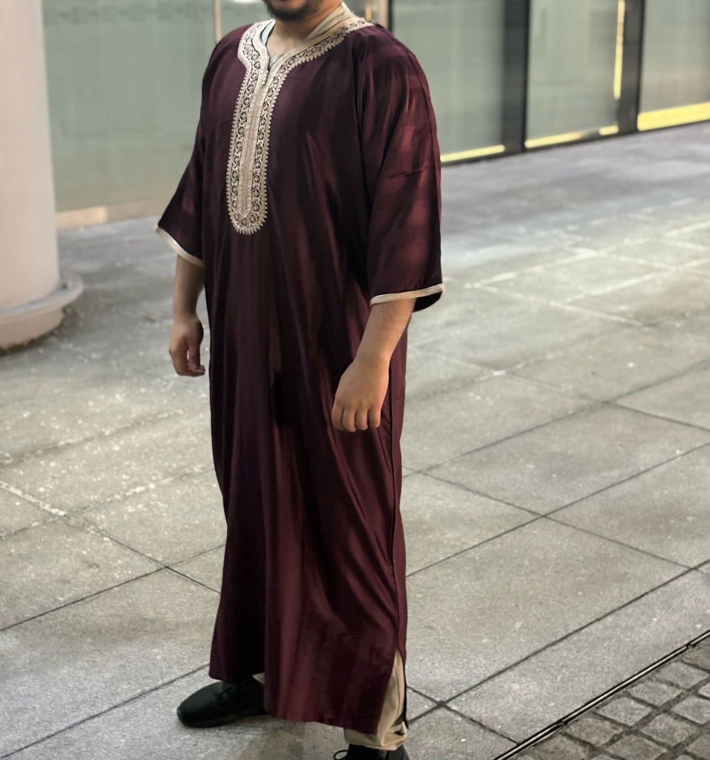 Maroon with Gold Embroidery